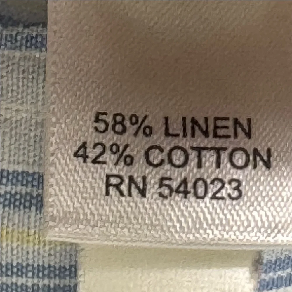 Banana Republic Classic XXL Tall Linen Cotton Shirt Blue White Stripe Long Sleev